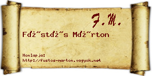 Füstös Márton névjegykártya