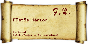 Füstös Márton névjegykártya