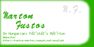 marton fustos business card